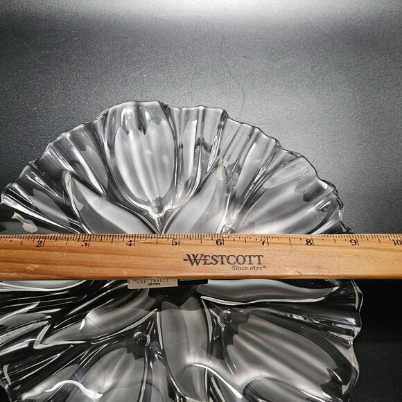 Mikasa Crystal Satin Tulip Platter 9" frosted raise relief floral serving plate - Picture 8 of 8